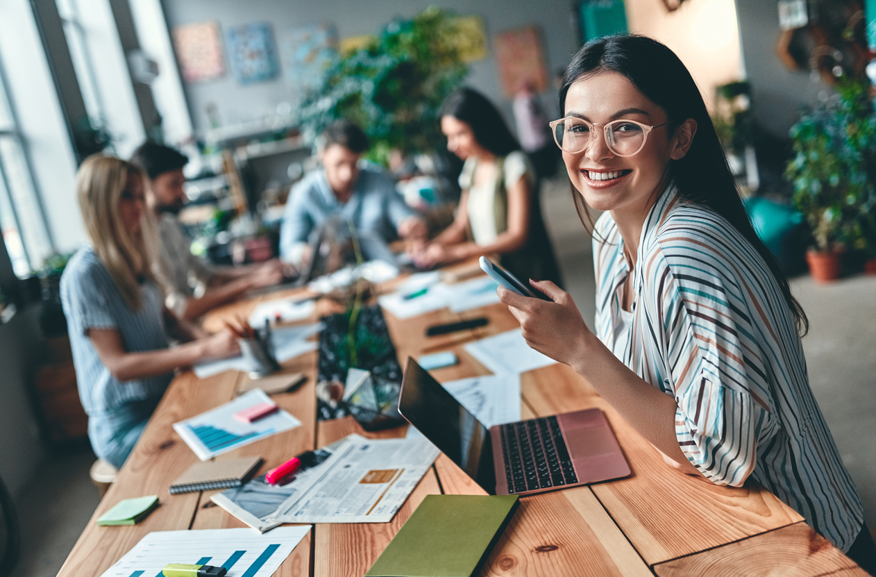 Businesspeople in a co-working space