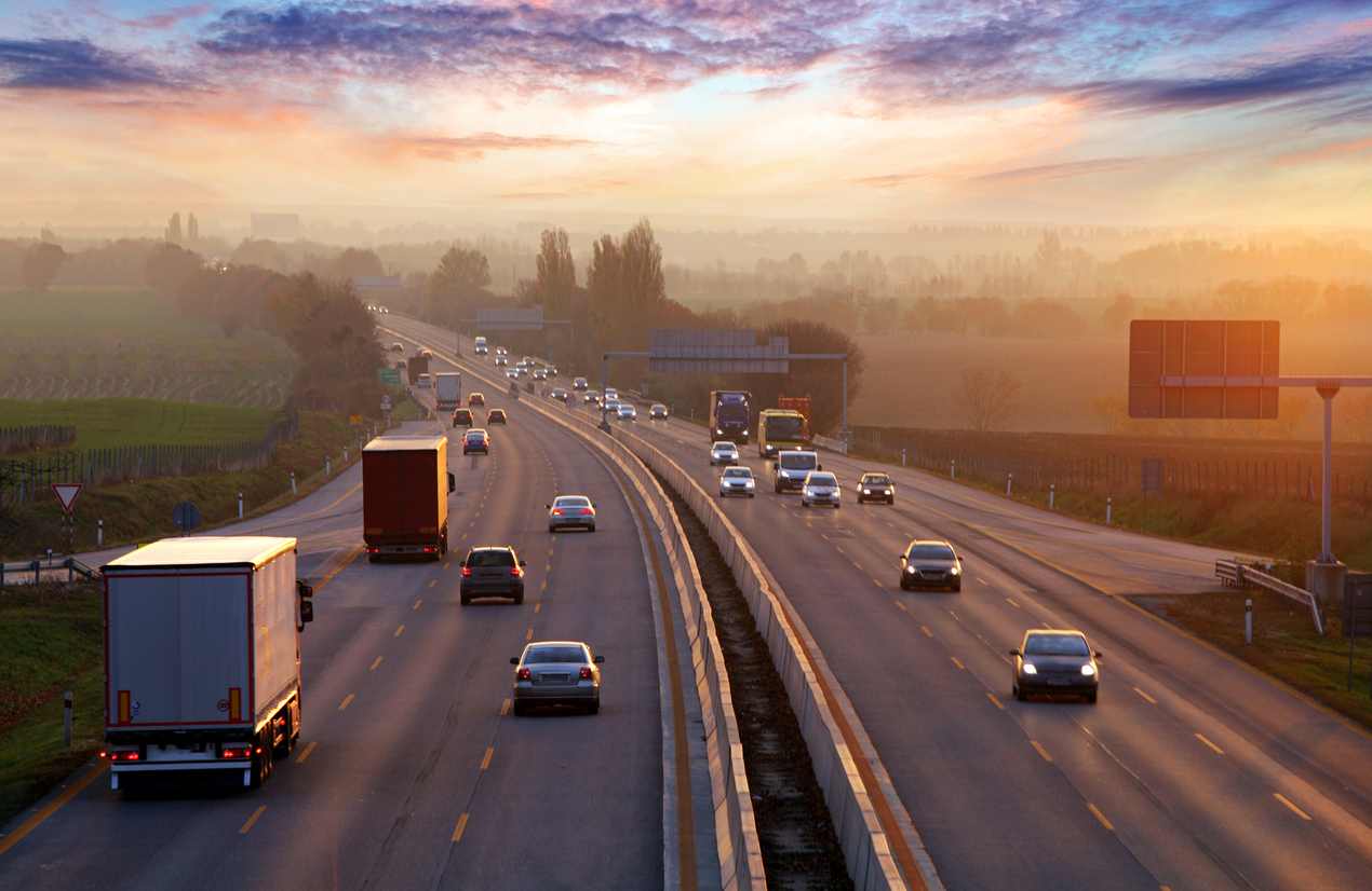 Cars on US highway