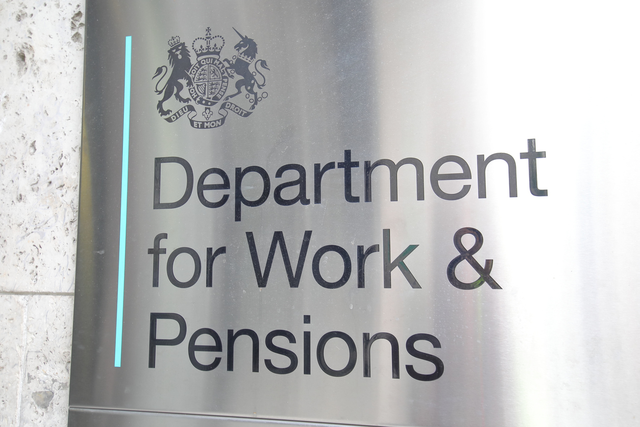 Department for Work & Pensions office sign