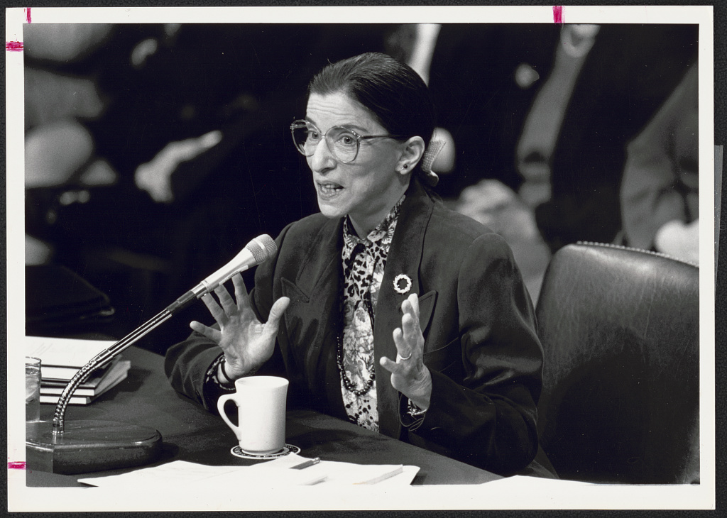 Ruth Bader Ginsburg at her Senate confirmation hearing