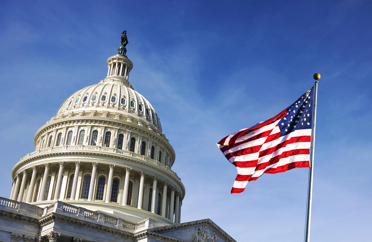 American flag on Capitol Hill