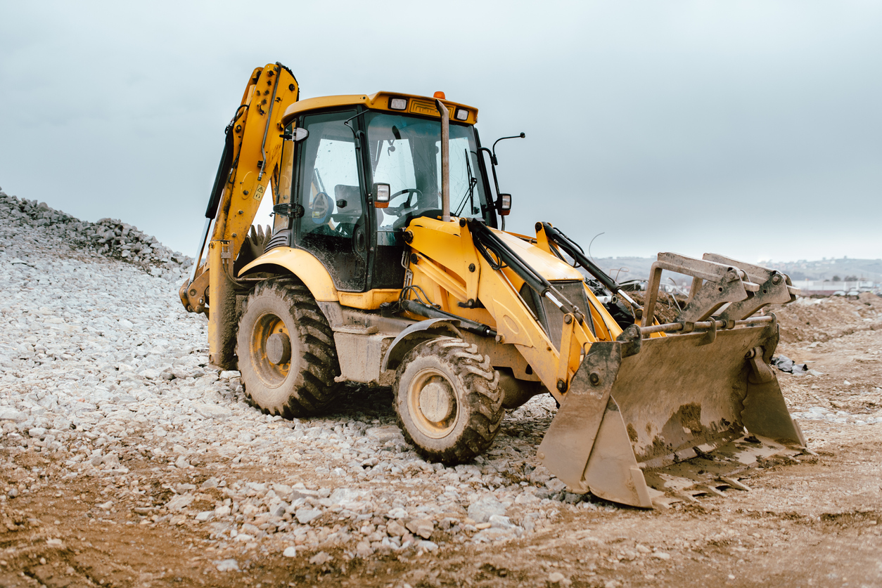 A JCB industrial backhoe