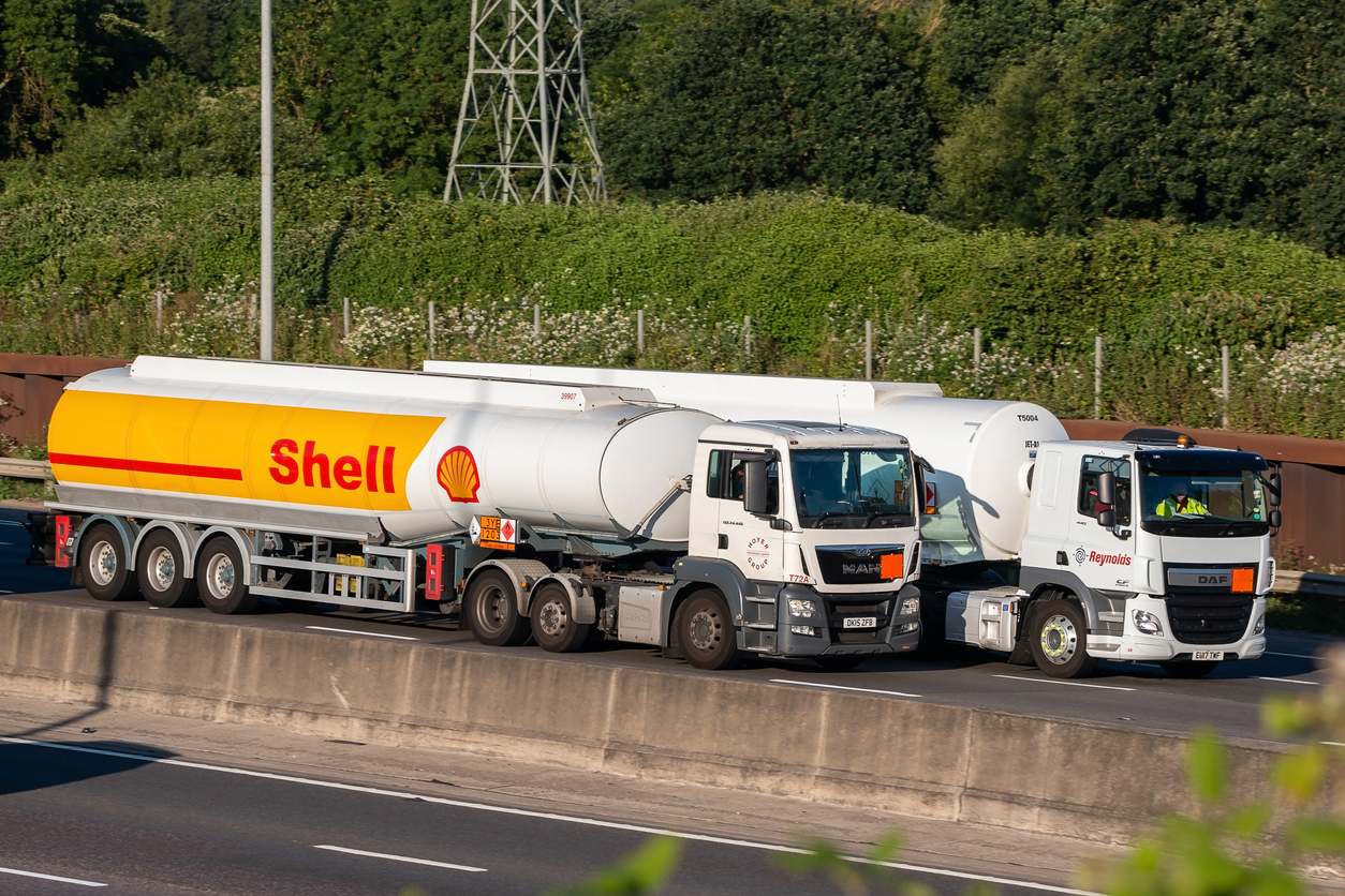 Royal Dutch Shell tankers on the M25