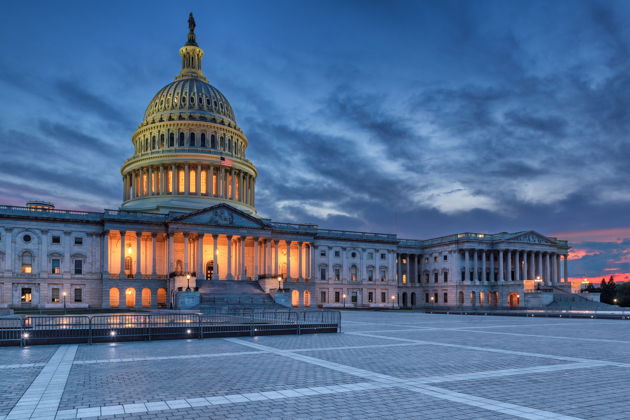 US Capitol Building at twilight