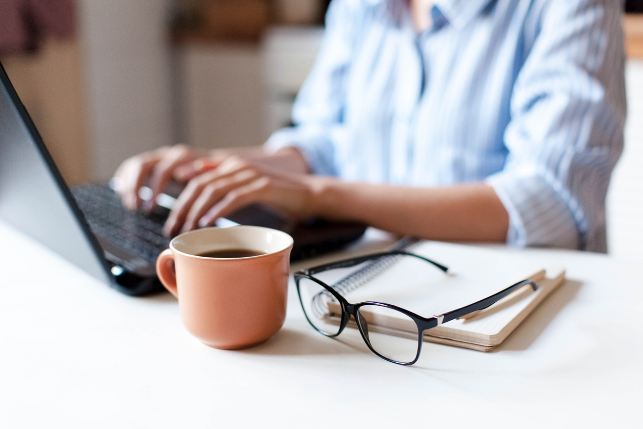 Woman in online meeting