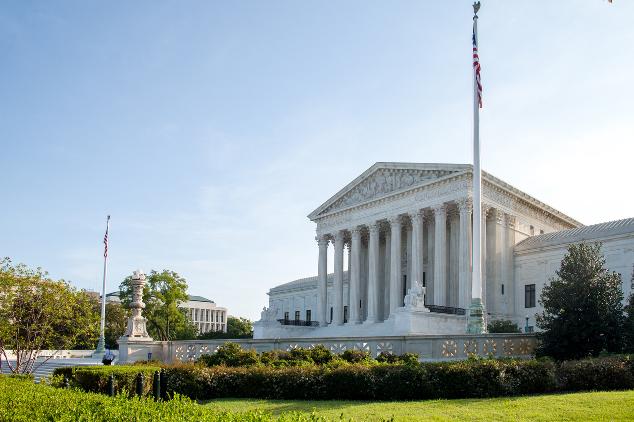 Flagpoles outside the US Supreme Court