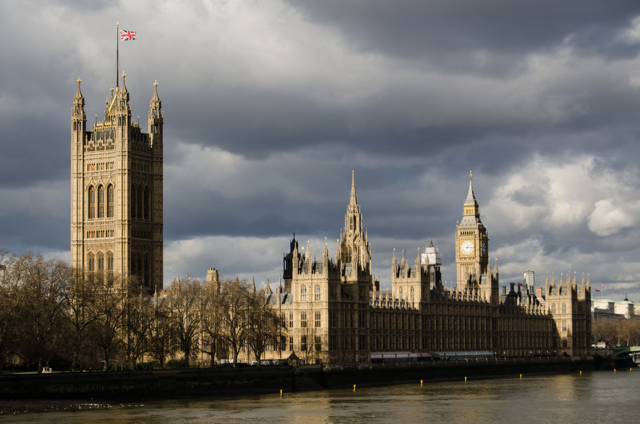 Houses of Parliament and Big Ben under storm clouds