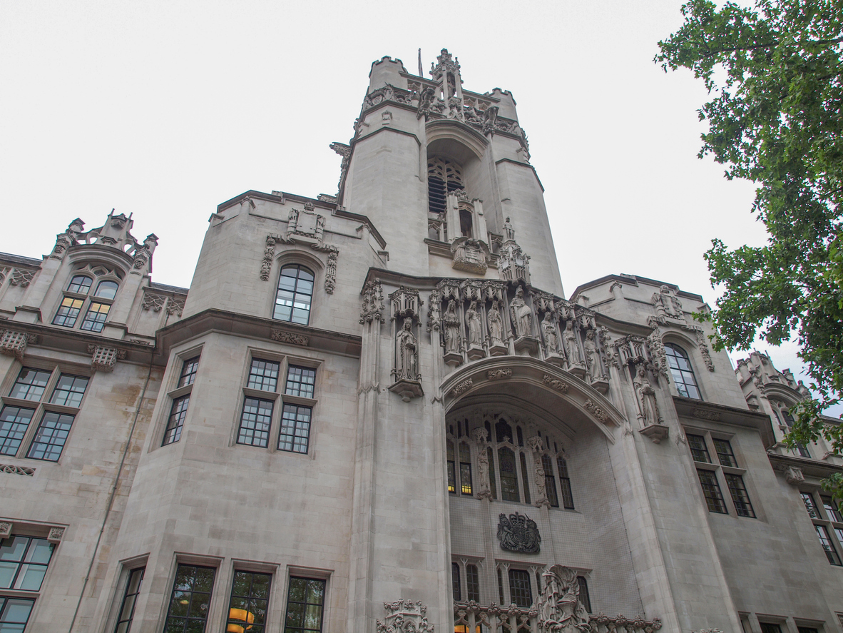 London Supreme court beneath grey sky