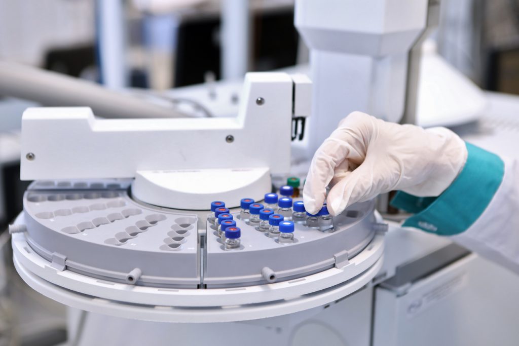 COVID-19 vaccine in a gas chromatograph