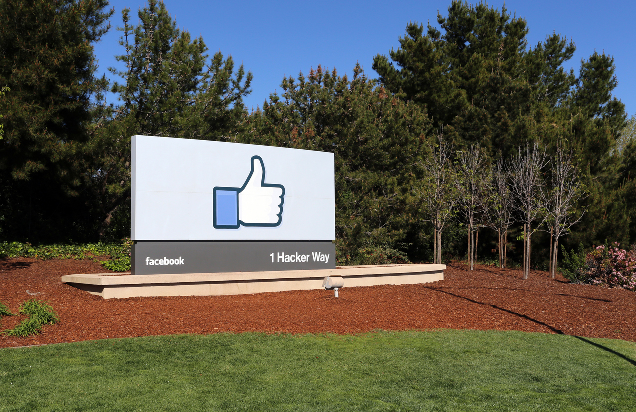 Facebook Like Button sign in Menlo Park, California