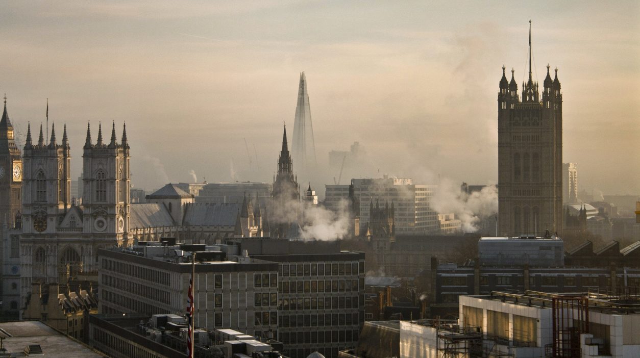 London skyline air pollution