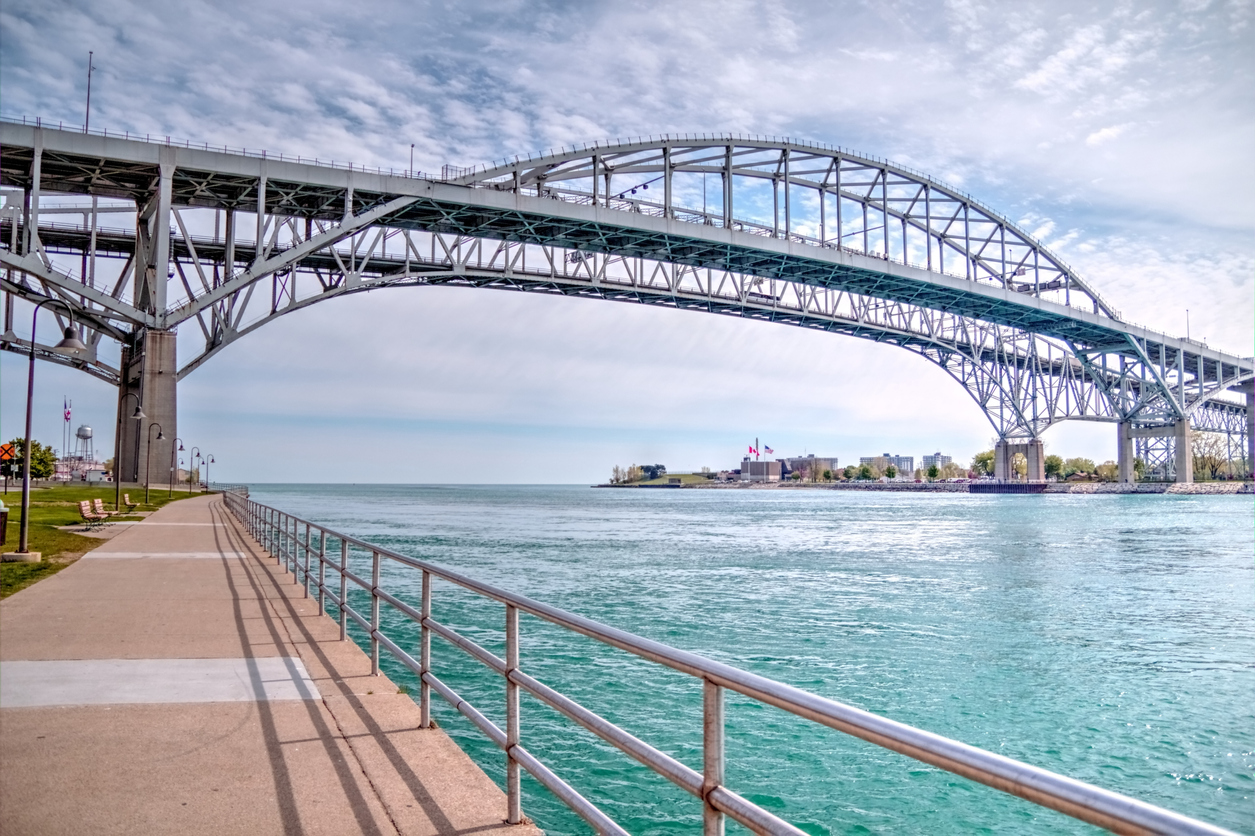 Blue Water Bridge on the US-Canada border