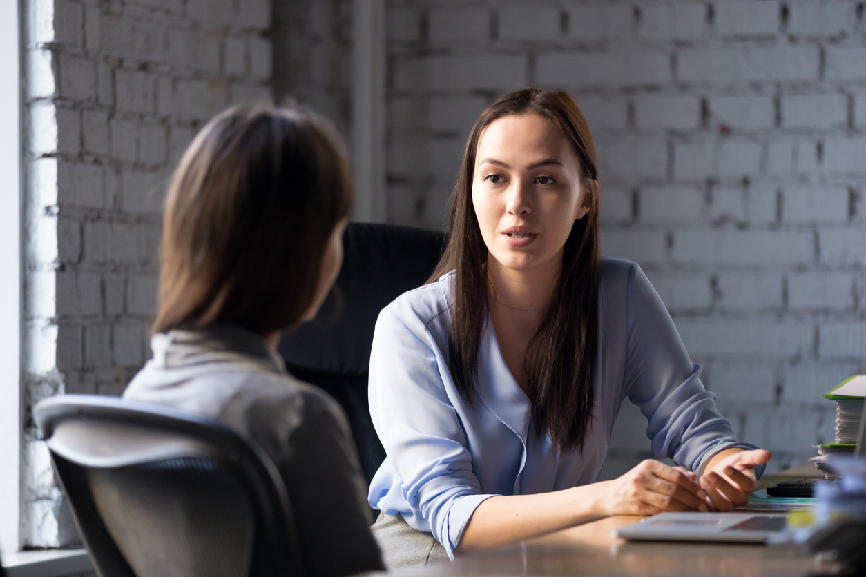 Female legal advisor consulting with client