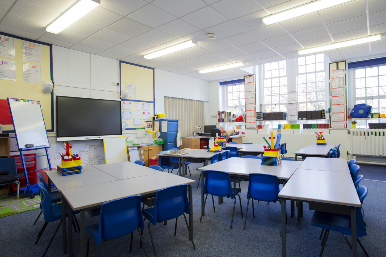 Empty primary school classroom