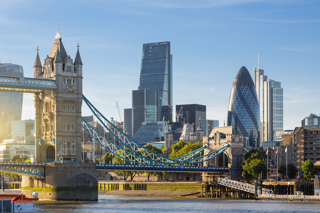 Tower Bridge and the financial district of London