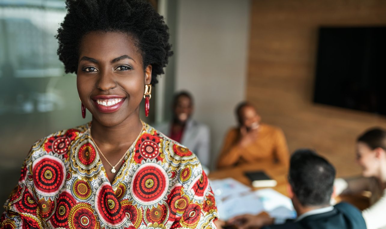 Young black lawyer with an Afro hairstyle