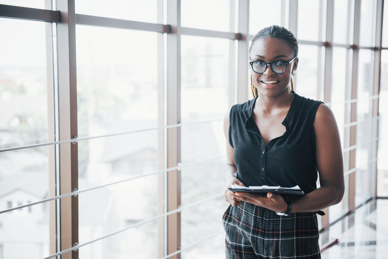 Young female lawyer in a modern office