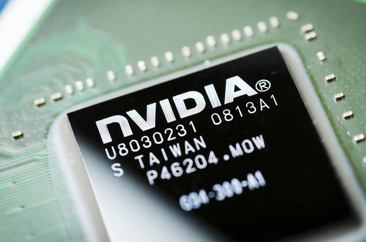 Nvidia microchip on a motherboard