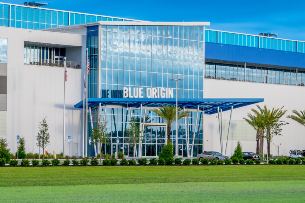 Blue origin production facility, Florida, owned by billionaire Jeff Bezos