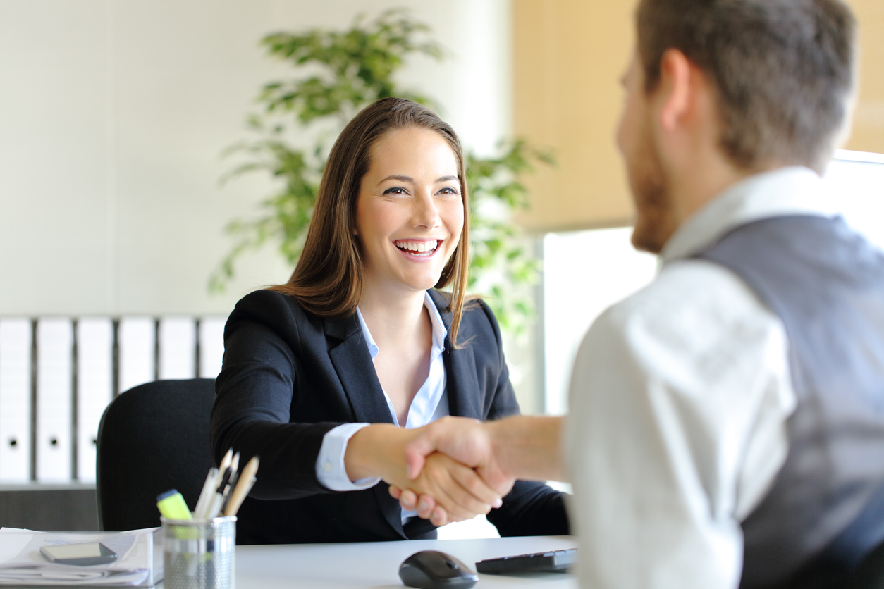 Law graduate being offered first job within legal field