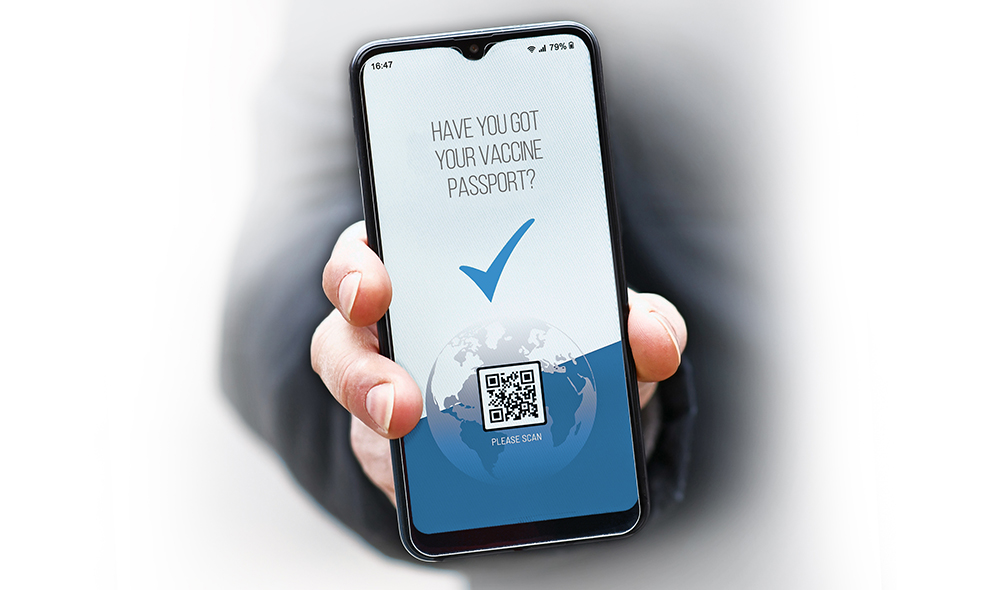 Vaccine passport displayed on smartphone