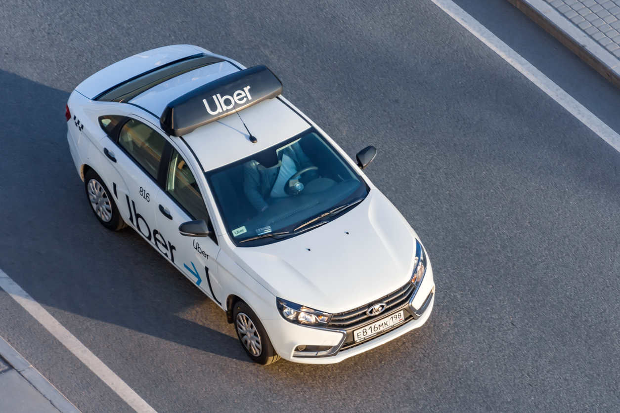 Uber car on road