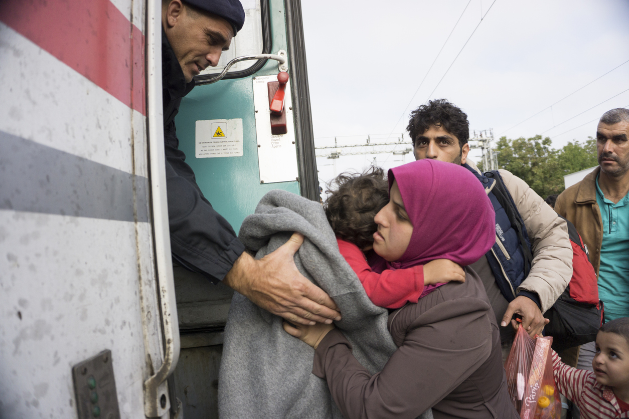 Refugees in Tovarnik, Croatia.