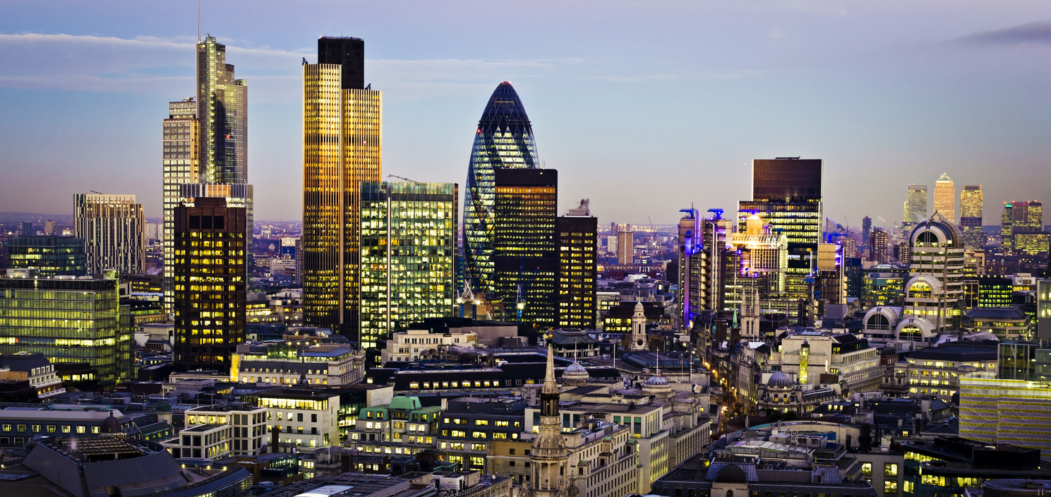 London skyline at night