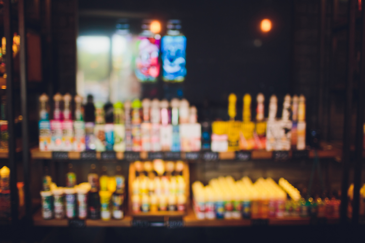 E-cigarettes on display in shop