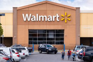 Walmart store front, California, USA.