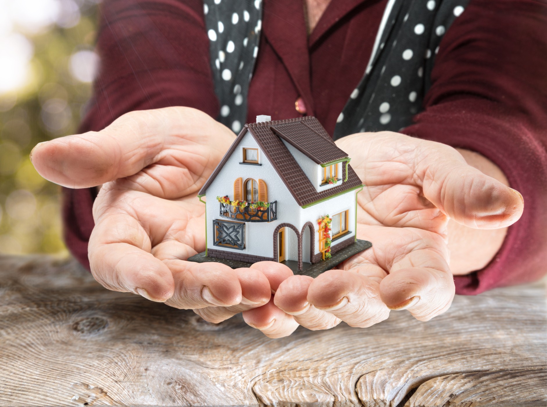 House in woman's hands