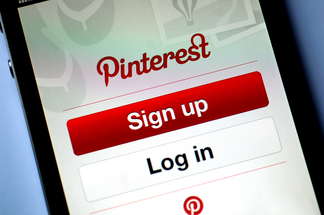 Pinterest login page