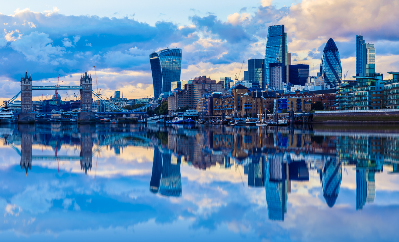 London cityscape, river Thames