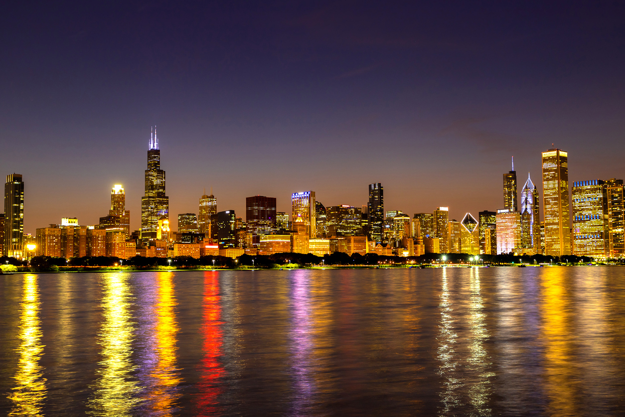 Chicago at night