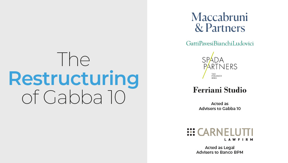 Maccabruni & Partners advised Gabba 10 on the transaction.