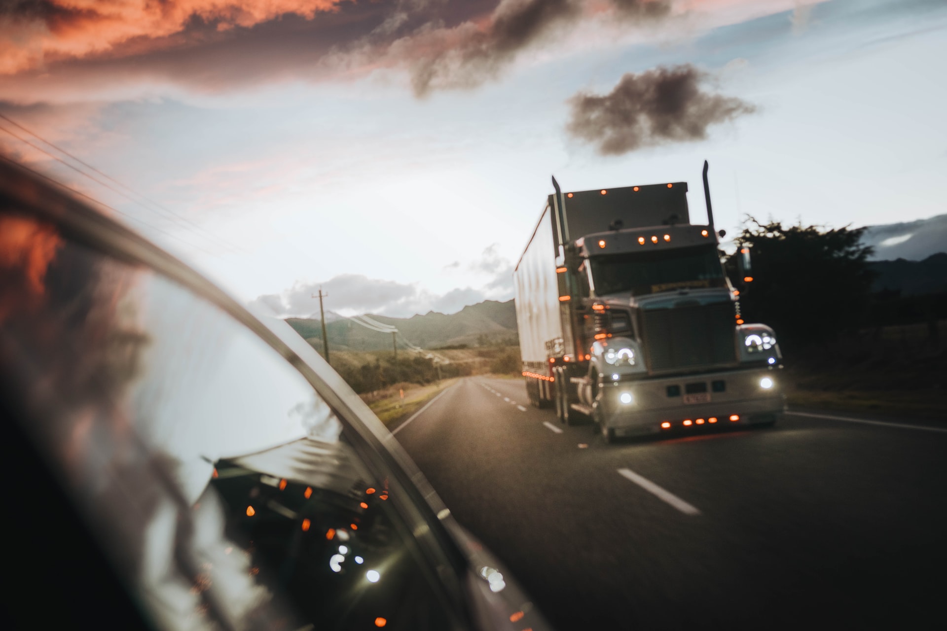 Oversize truck on road