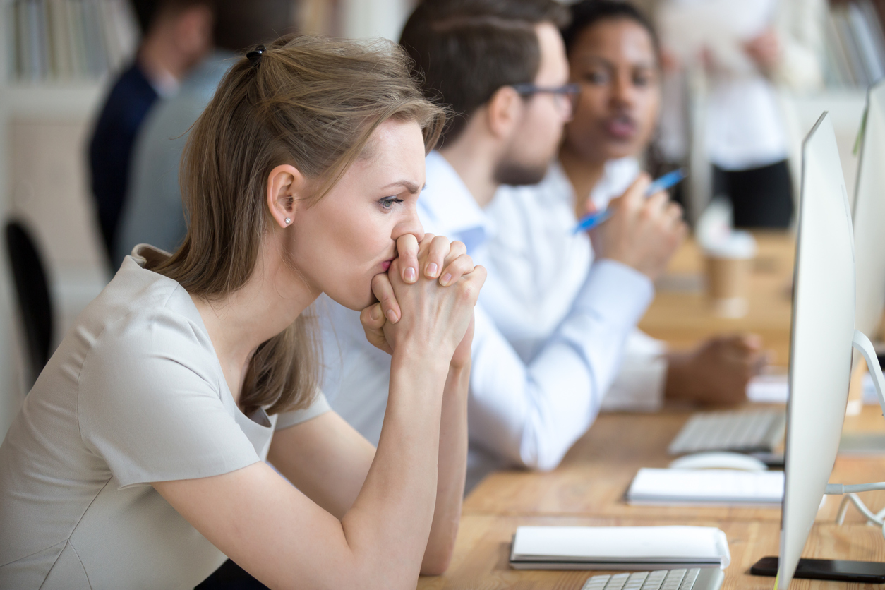 Legal employee feeling stressed at work