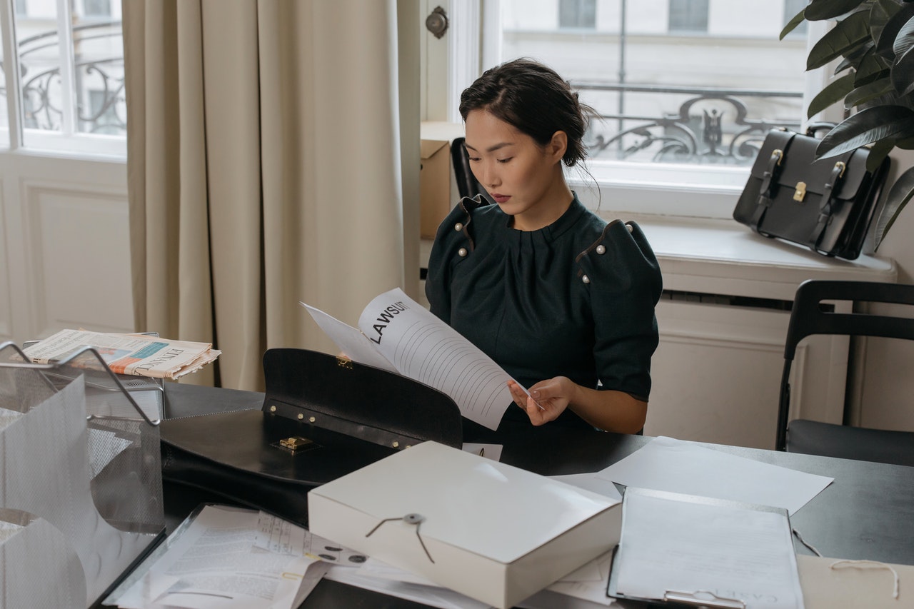 Accident lawyer at desk