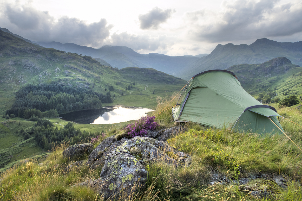 Camping in the mountain wilderness