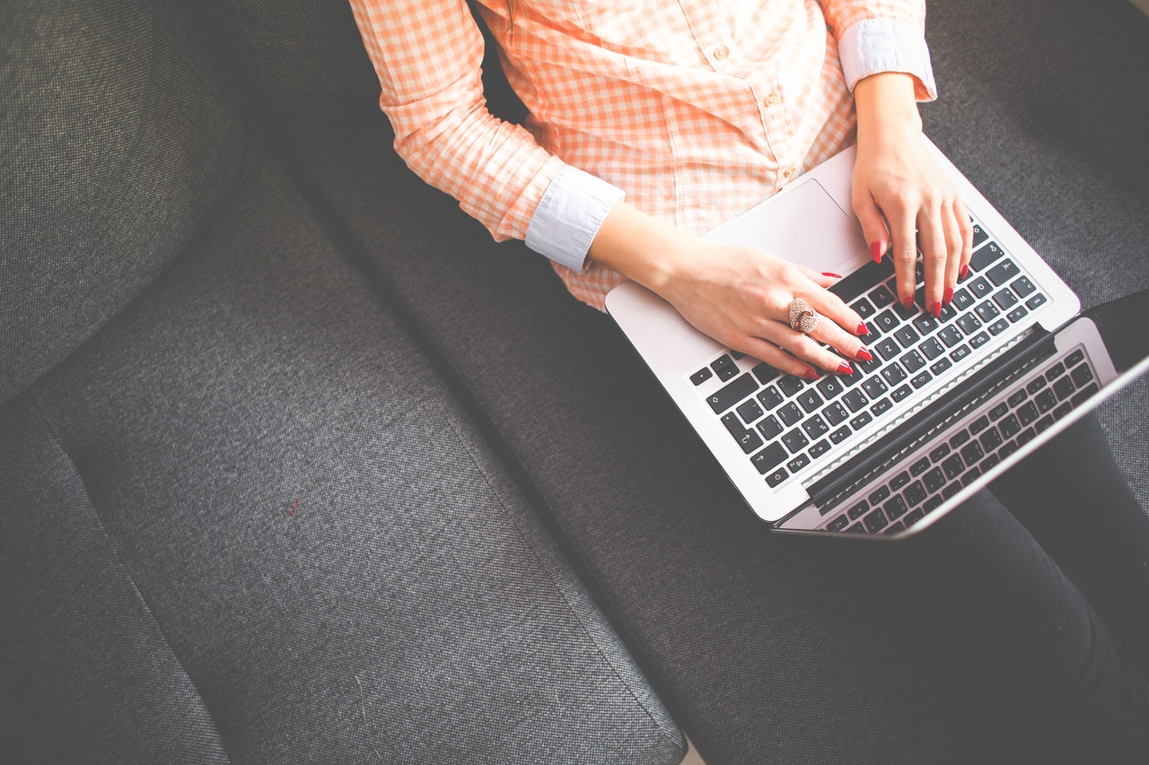 Law student on laptop completing digital skills course