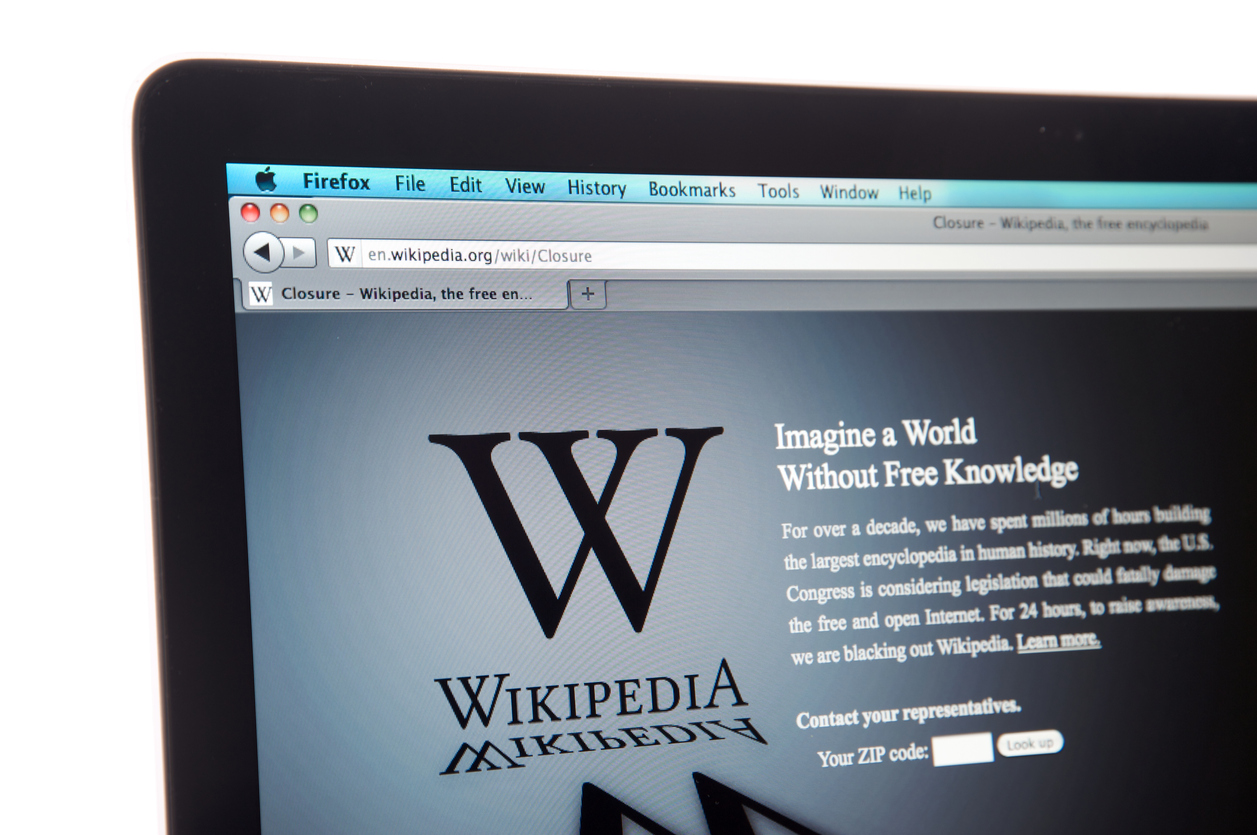 Wikipedia website internet blackout