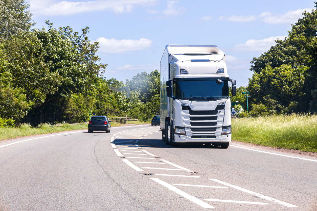 Large haulage vehicle on road