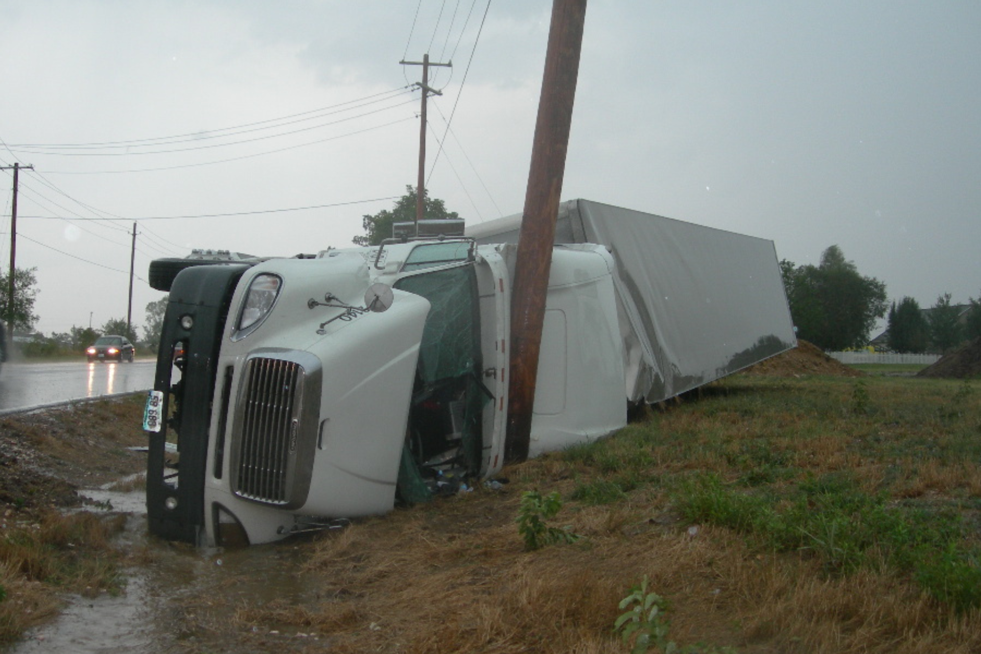 Truck accident scene