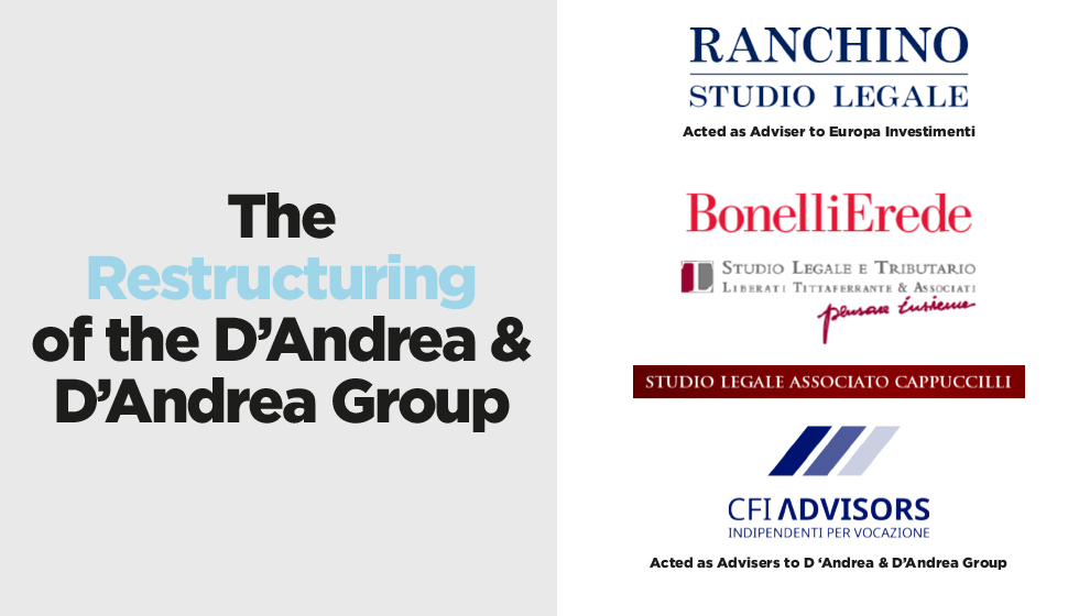 Studio Legale Ranchino advised on the transaction.