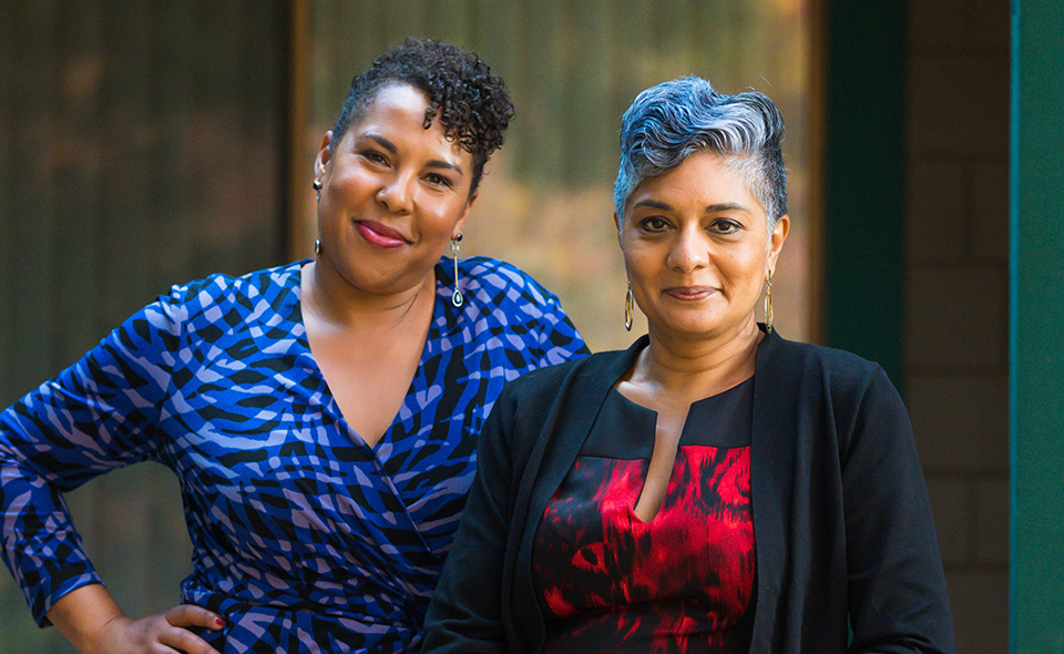 Two female estate planning experts in an office.