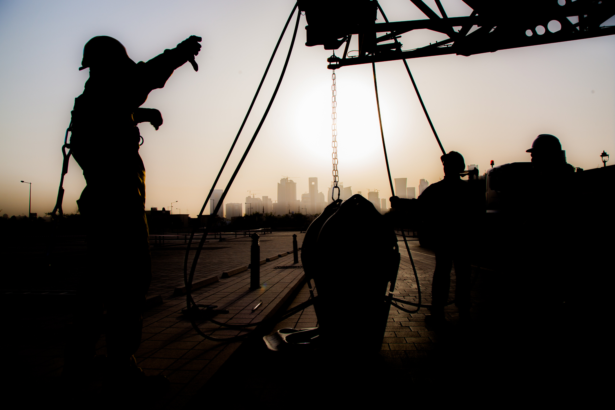 Construction workers in Qatar