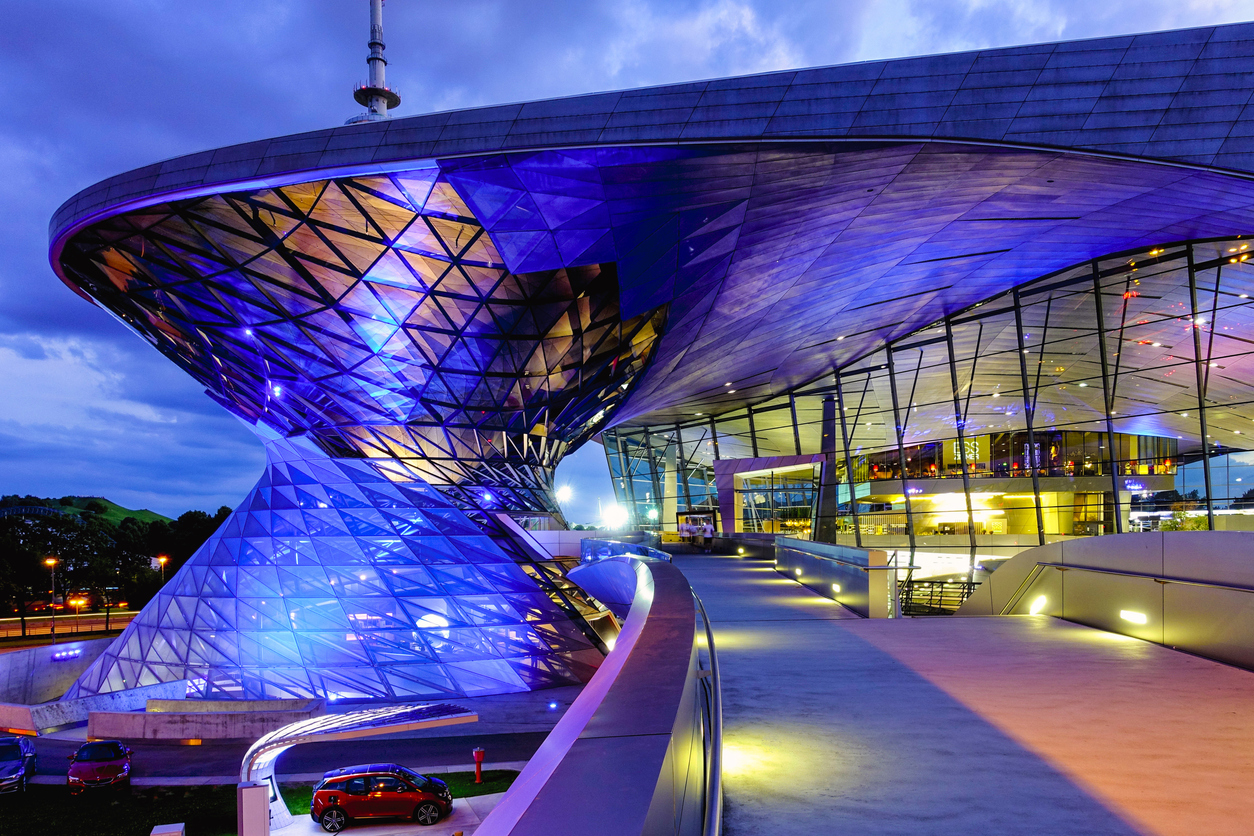 BMW Welt in Munich at Night, Bavaria, Germany, Europe, 15. July 2014