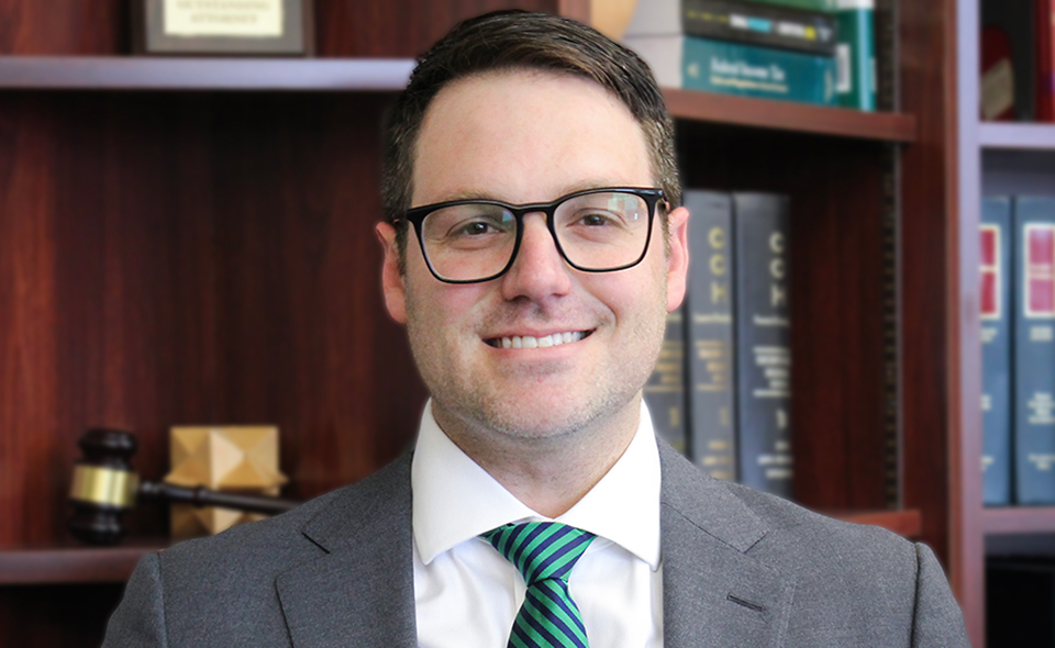 Veterans' disability specialist Brad Andriga in his office.