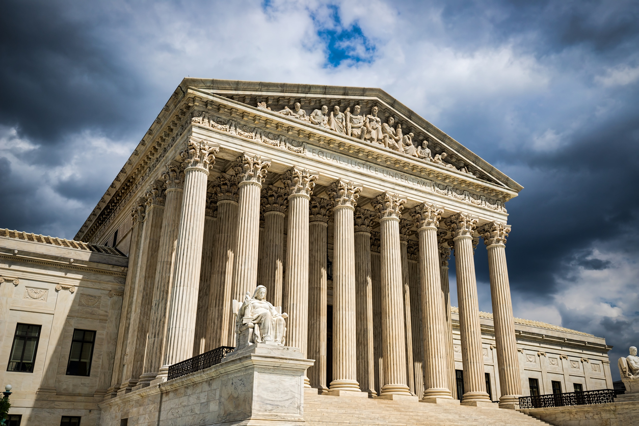 US Supreme Court on an overcast day.