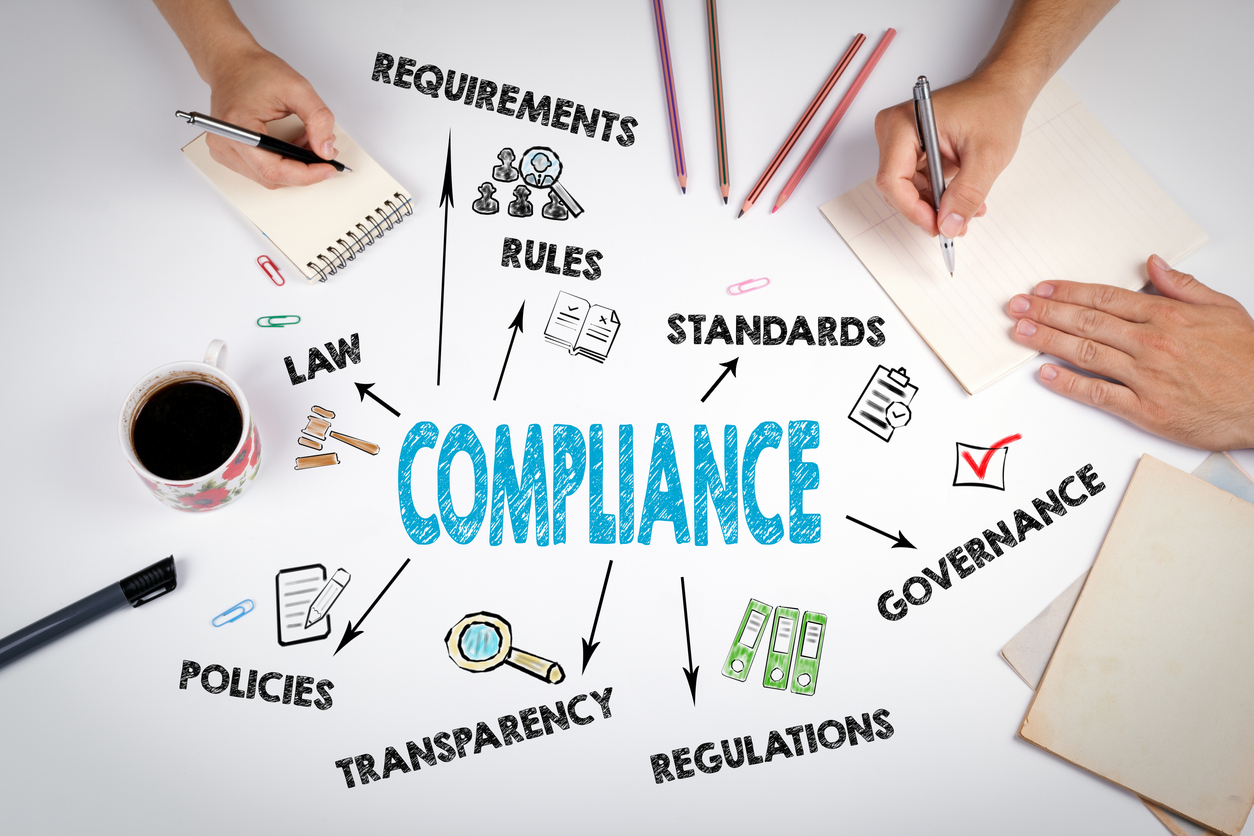 Compliance Concept. The meeting at the white office table